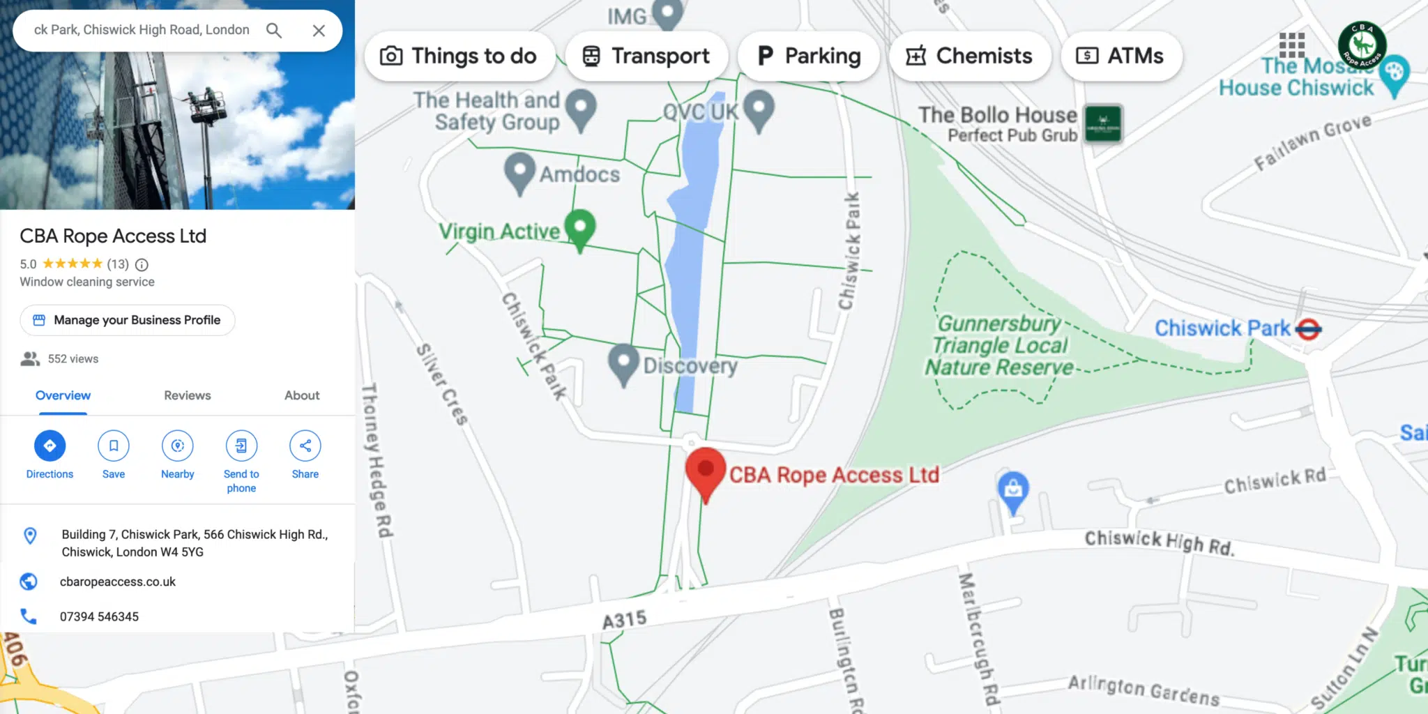 CBA Rope Access map
